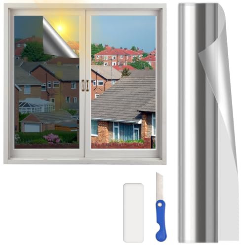 OctBird Fensterfolie Spiegelfolie Wärmereflektion Selbstklebend Sonnenschutzfolie Sonnenschutz Sonnenschutzfolie UV Schutzfolie Fenster Tönungsfolie Hausfenster Hitzeschutzfolie 75x200cm
