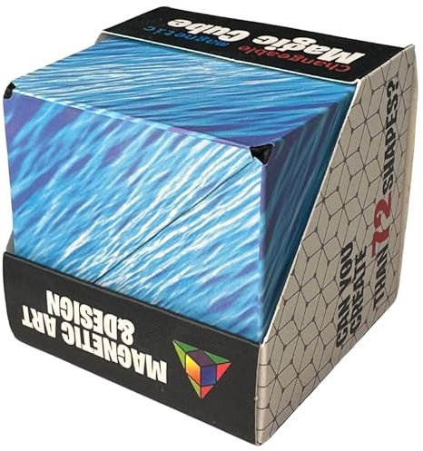 Formwechsel Zauberwürfel – Infinity Cube - Magnetwürfel 3D - Anti Stress Spielzeug - 36 Seltenerdmagnete - Über 70 Formen Verwandelbar (Ocean Blue)