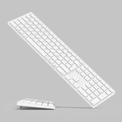Drahtlose Bluetooth Tastatur für Mac mit verstellbarem Tippwinkel – Apple-Layout QWERTZ, mit Ziffernblock, für iMac, MacBook & Mac mini