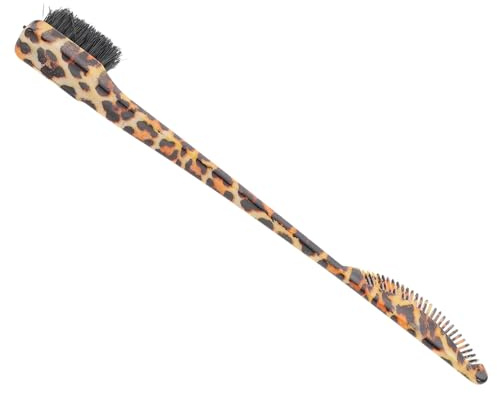 minkissy Pinceau Applicateur Brosse à Sourcils Double Embout Compacte Fonction Peigne Pour Sourcils Et Coiffure Femme Voyage Portable Design Léopard