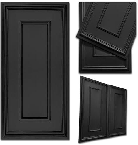 Deccart - Panneaux muraux 100x50 cm - Panneau mural decoratif 3d - Decoration deco murale Salon - Boiserie Cadre - 4 pièce (2 m²) - Noir