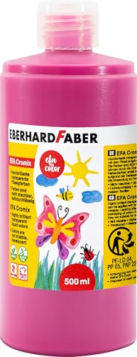 EBERHARD FABER 574919 - Transparentmalfarbe EFA Cromix pink, 500 ml, nicht mischbare Bastelfarbe für Kinder