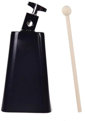 MOONBACK Cowbell 6 inch Metal Steel Cow Bell Hand Percussion Cowbell with Stick for Drum Set Noise Maker Cowbell for Sporting, Football Games, Events Percussion Musical Instrument