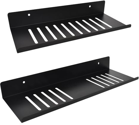 DecorDwell 2 Estanteria Baño,Estante de Ducha Sin Perforar Cesta de Ducha Autoadhesiva Estante de Baño Cestas de Ducha de Aluminio con Base Hueca de Borde Miniatura