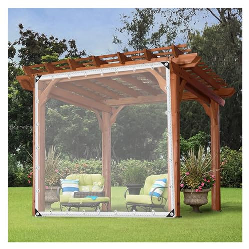 Paneles laterales transparentes resistentes al agua de 3 x 4 m, cubierta de lona de polivinilo para patio, toldo al aire libre, jardín y transparente con ojales