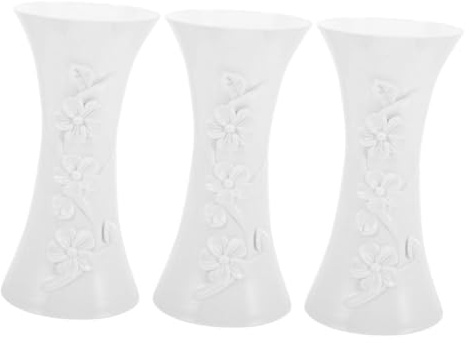 MAGICLULU Süße Vase für Blumen 3er Set Klein Kunststoff für Wohndeko Modern
