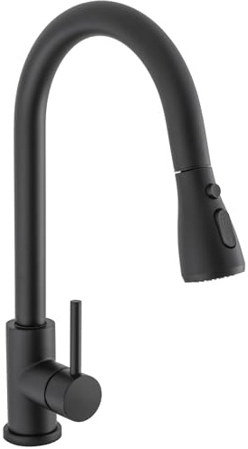 VALAZ Grifo Cocina Extraible Negro Serie Eco
