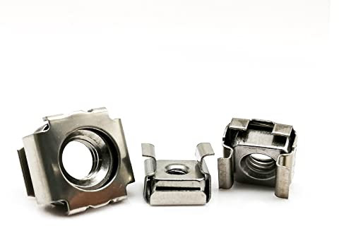 Käfigmuttern,Kleinteile, A2-70 304 Edelstahl, quadratisch, elastisch, Rackmontage, Serverschrank, Regalclip, schwimmende Käfigmutter (Größe: 5 Stück M8)