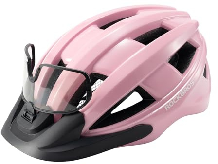 ROCKBROS Fahrradhelm mit Visier Integrierter Radhelm für Straßen- und Mountainbikes Sicherheitshelm für Männer und Frauen 55-61cm