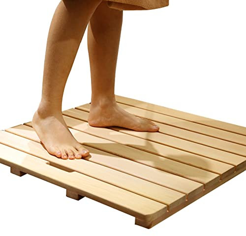 Caillebotis de Douche, Tapis de douche de salle de bain en bois, grand tapis de bain antidérapant pour l'intérieur et l'extérieur, plate-forme à lattes stable pour camping-car, piscine, pont de batea