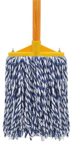 Trapeador plano grande de hilo de algodón absorbente para limpieza del hogar, varios pisos, aplicable con trapeadores de piso de madera (7.5 x 10.2 x 46.1 pulgadas)