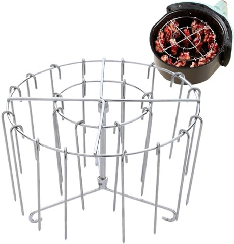 Brochetas de freidora de aire, estante de cocina de acero inoxidable, brocheta vertical para cocinar barbacoa, pollo, carne, alimentos, tocino, para a la parrilla