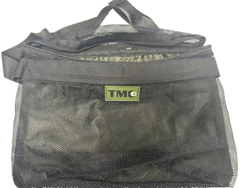 TMC Boilie Caddy betesväska, svart nät, justerbar rem, karpfiske tillbehör, Grönt ochsvart