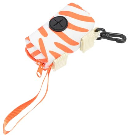 Toyvian Tragbarer Kotbeutelhalter aus Stoff mit Aufhängehaken Kompakter Beutelspender für Hunde Outdoor Zubehör für Gassigehen und Reisen Orange