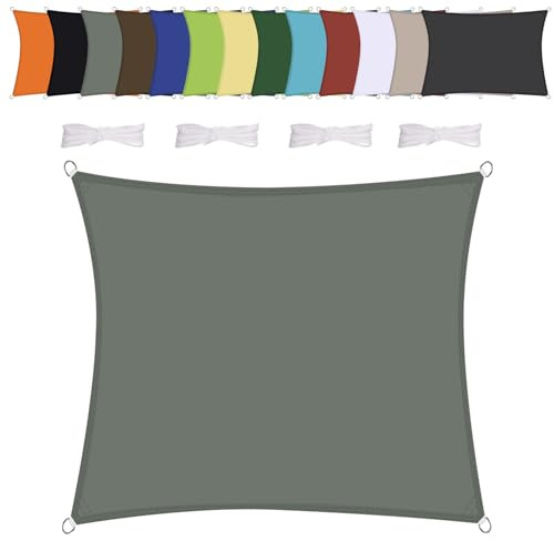 Vela ombreggiante Quadrato 3.5x3.5m Impermeabile Tenda a Vela Parasole Protezione Solare Anti UV per Giardino Esterno Terrazza-Grigio