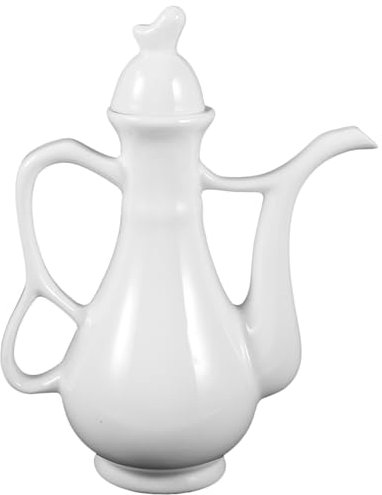 BESPORTBLE Ceramic Wine Jug 280ml Chinese Style Wine Pot Flower Carved with Handle for Home Dining and Entertaining
