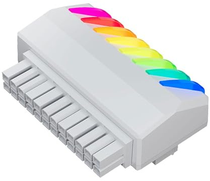 Dawutocap Mainboard Motherboards 24Pin Power Supply Adapter With 90Degree Connection And ARGB Feature Long-Terms Stable Use Computer Case Modding