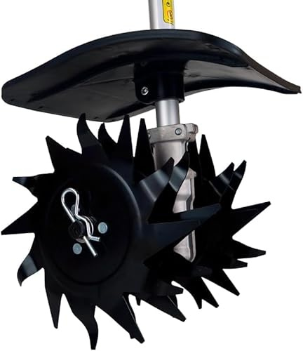 Accessorio Zappa per Decespugliatore 26mm con Ingranaggio 9 Denti – Fresa Motozappa con Parasassi, Larghezza Lavoro 240mm, Ideale per Orto e Giardino