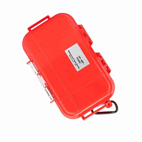 Akozon Custodia di Conservazione Impermeabile per la Sopravvivenza Esterna di Sopravvivenza - Contenitore per Scatole di Trasporto Ermetico per Strumenti EDC, Telefono e Chiavi (rosso)