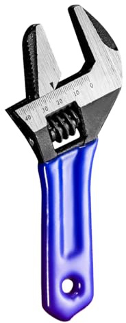 Verazquy Wide Mouth Adjustable Wrench and Pipe Wrench 2-in-1, 40mm Extra Large Jaw Capacity Chrome Vanadium Steel Stubby Short Handle with Bi-Material Soft Grip Spanner for Plumbing and DIY