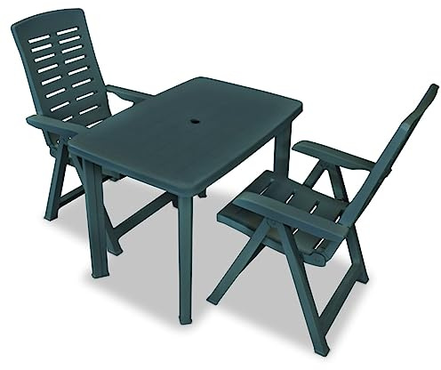 Frdhee Gartensofa Gartentisch,3-TLG. Bistro-Set Kunststoff Grün,Loungemöbel für Terrasse Hinterhof Lounge