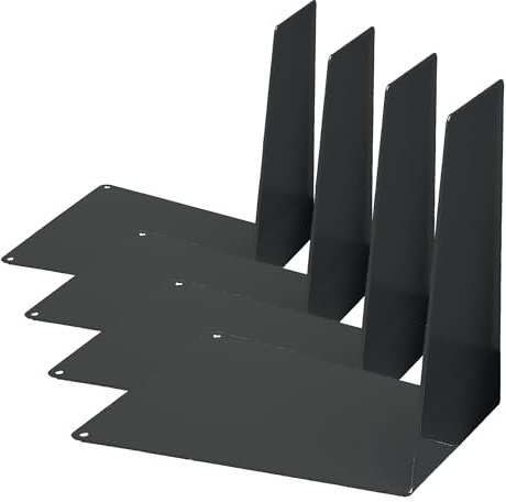 ALCO-Albert 4304-11 - Buchstützen Metall, 120x140x145 mm, keilförmig, 1 Paar, schwarz (Packung mit 4)
