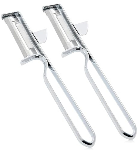 2 Stück Universalschäler Sparschäler, Multifunktion Förmig Küchenmesser, Edelstahlklinge, Leicht zu Greifenden Griffen, Für Kartoffeln, Karotten,Gemüse und Obst Peeler