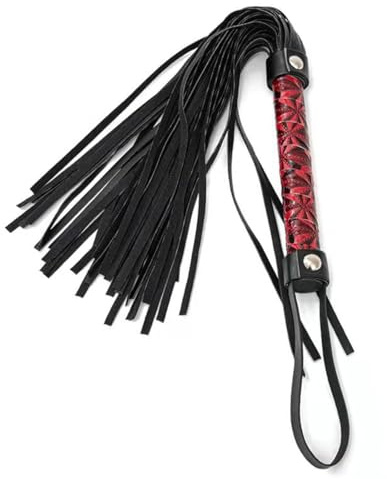 VAEIORP Fusta con Borla, Fusta de Cuero para Entrenamiento, Equipo de Equitación, Fusta para Uso Exterior y Entrenamiento Diario (negro y rojo)