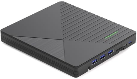Qomcsrl Mobile USB3.0 Drive Dvd -RW Esterno per Notebook - Lettore e Bruciatore di Disco CD/Dvd Multifunzione