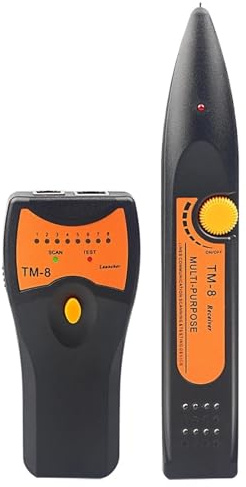 SEVEQIS Tester fibra ottica, TM-8 RJ11 RJ45 Cat5 Cat6 Tester for cavi di rete LAN telefonica Rilevatore Tracciatore toner Ethernet Trova linee