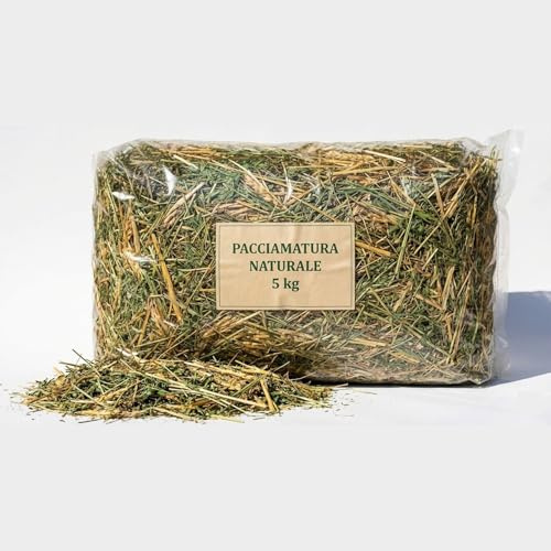 Pacciamatura Naturale 10 kg | Paglia di Grano Duro, Fieno di Prato (Trifoglio) ed Erba Medica Alfa-Alfa | Concime Organico e Pacciame Biodegradabile per Orto, Giardino e Aiuole