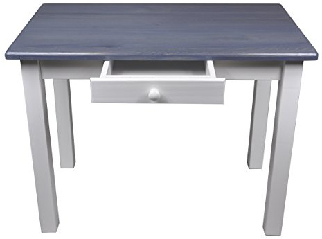 Magnetic Mobel Esstisch mit Schublade Küchentisch Tisch Restaurant Massiv Holz Kiefer (60x100, Grau/Blau)