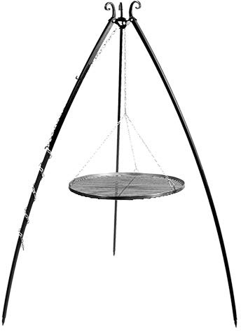 CookKing Stand-Grill Dreibein Grill massiv Schwarzstahlgitter 200cm 80cm Ø