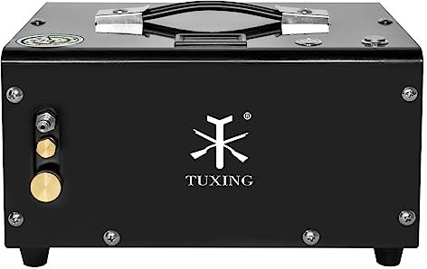 TUXING Pcp Air Compressor,4500Psi 30Mpa,Oil/Water-Free,Built-in Drain System,Powered by Car 12V DC or Home 220V AC with Adapter (Included),Pump for PCP Air Rifles and Airguns