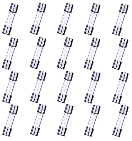 HUAREW F1.6AL250V 20 Stück 5x20mm flinke Glass icherung 1,6A 250V 0,2x0,78 Zoll zeitverzögerte Sicherung (Packung mit 20 Stück)