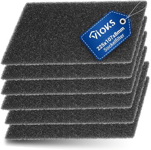 VIOKS 6x Schwammfilter Trockner 225x107x8mm Ersatz für Whirlpool Filter 481010354757 Sockelfilter - Filter Wäschetrockner Trockner Filter - Filterschaum Filterschwamm an Wärmetauscher Trockner