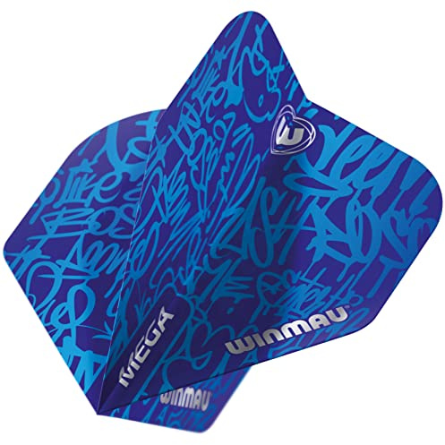 WINMAU Mega Standard Blue Extra Thick Dart Flights - 1 Satz pro Packung (Insgesamt 3 Flüge)