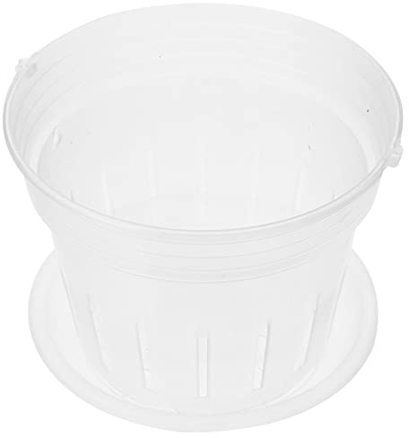 GANAZONO 7 inches Clear Orchid Pots with Holes Flower Plant Pot with Tray Flower Plant Container Plant Nursery Pots for Gardening Garden Home