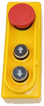 SagaSave Crane Lifting Pendant Controller, Waterproof Hoist Crane Push Button Switch with Emergency Stop Button, Yellow