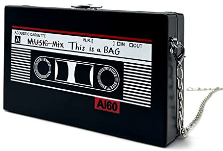 JeVenis Back to The 90s Schräge Schultertasche Radio Handtasche 90er Jahren Party Damen 90s Kettenbeutel