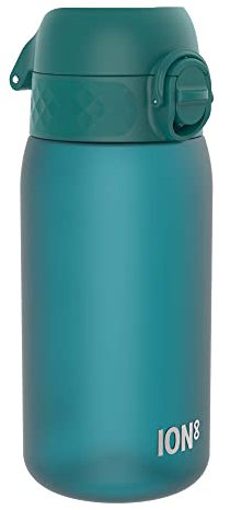Ion8 Gourde Enfant, 350ml, Anti-Fuite, Facile à Ouvrir, Verrouillage Sécurisé, Lavable en Lave-Vaisselle, Sans BPA, Poignée de Transport, Facile à Nettoyer, Carbone Neutre, Aqua
