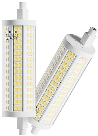 R7s 118mm 20W LED Bulb, Dimmable J Type Double Ended Flood Light, 200W Halogen T3 Replacement, 120V 2500 Lumen, Wall Security Floor Standing Lamp for Work and Home, Pack of 2 (3000K Warm White)