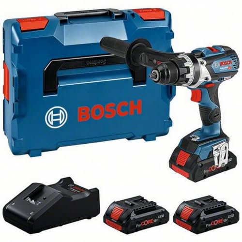 Bosch Professional 18V System Trapano-avvitatore a batteria GSR 18V-110 C (coppia di serraggio max.: 110 Nm, Ø viti max.: 12 mm, incl 3 batterie ProCORE 4.0Ah, caricabatteria GAL 18V-40, in L-BOXX)