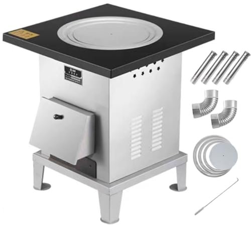 UZSPAC Stufe a Legna da Interno Ventilate Fornello da Cucina Domestico Utilizzato per Il Riscaldamento, la Cucina e Il Barbecue (Color : Fixed Legs, Size : 40 * 40 * 55)