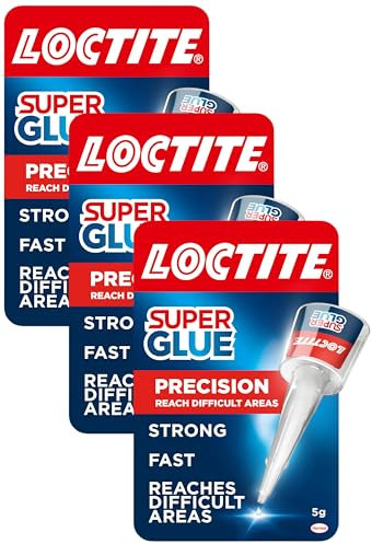 Loctite Precision, Strong All Purpose Liquid Adhesive for Accurate Repairs, Instant Super Glue for Various Materials, Clear Glue, 5g (Pack of 3)