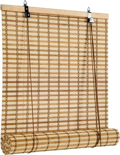 Cy.curtain bright Bambusrollo Bambus Rollo Sonnenschutz und Sichtschutz Rollo,für Fenster Und Türen,Blickdicht,Bambus Jalousien Innen,60x220CM