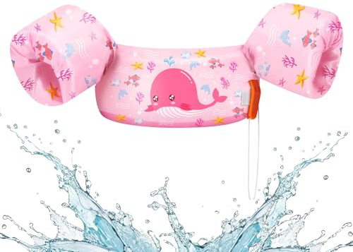 HeySplash Kinder Schwimmflügel, Schwimm Weste für 2-6 Jahre Kinder Schwimmreifen Sicher Kein Aufblasen Schwimmgürtel mit Sicherheitsverschluss von 20–50 Pfund Schwimmtrainer