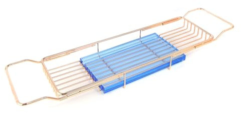 Vassoio Per Vasca Da Bagno In Cristallo, Tavolino Regolabile Per Vasca Da Bagno In Metallo, Ponte Per Vasca Trasparente Per Coppia Con Lati Estensibili, Elegante Tavolino Per Vasca Da Bagno, Organize