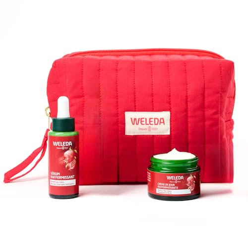 WELEDA Trousse Visage Grenade & peptides de Maca – Crème Jour & Sérum Raffermissants, Coffret Soin Visage 40+, Anti Rides & Fermeté, Protège de La Lumière Bleue, Teint Éclatant, Vegan NATRUE, 40+30ml