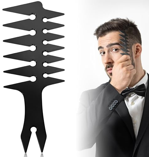 Pettine Denti Larghi 3 in 1 Pettine per lo Styling da Uomo Antistatico Pettine Capelli di Plastica Pettine per Parrucchieri Multifunzionale per Casa Salone Viaggiare Barbiere Nero